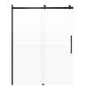 SMMBDT607608F-R-MB-RD Milan 60-in x 76-in Barn Shower Door Opening Right Side With 5/16-in Pattern Frost Glass And Royston Double-Sided Handles, Matte Black