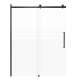 SMMBDT607608F-R-MB-RD Milan 60-in x 76-in Barn Shower Door Opening Right Side With 5/16-in Pattern Frost Glass And Royston Double-Sided Handles, Matte Black