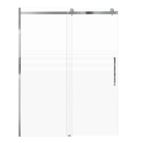 SMMBDT607608F-R-PC-RD Milan 60-in x 76-in Barn Shower Door Opening Right Side With 5/16-in Pattern Frost Glass And Royston Double-Sided Handles, Polished Chrome