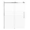 SMMBDT607608F-R-BS-SD Milan 60-in x 76-in Barn Shower Door Opening Right Side With 5/16-in Pattern Frost Glass And Sampson Double-Sided Handles, Brushed Stainless