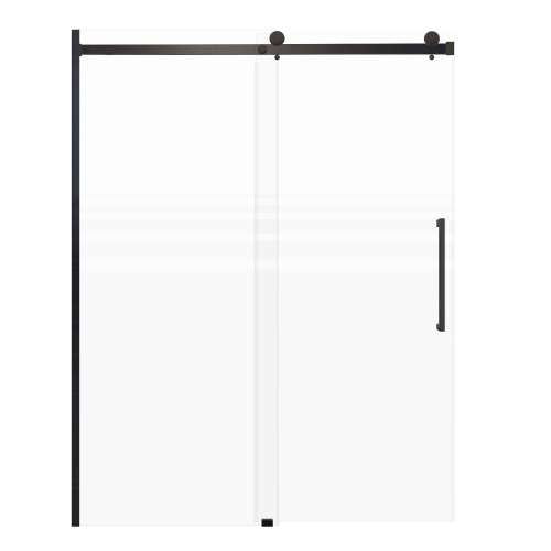 SMMBDT607608F-R-MB-SD Milan 60-in x 76-in Barn Shower Door Opening Right Side With 5/16-in Pattern Frost Glass And Sampson Double-Sided Handles, Matte Black