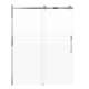 SMMBDT607608F-R-PC-SD Milan 60-in x 76-in Barn Shower Door Opening Right Side With 5/16-in Pattern Frost Glass And Sampson Double-Sided Handles, Polished Chrome