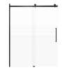 SMMBDT607608F-R-MB-TD Milan 60-in x 76-in Barn Shower Door Opening Right Side With 5/16-in Pattern Frost Glass And Tyler Double-Sided Handles, Matte Black