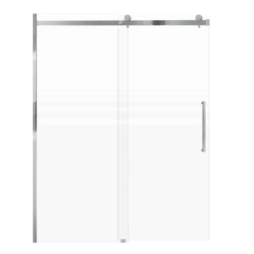 SMMBDT607608F-R-PC-TK Milan 60-in x 76-in Barn Shower Door Opening Right Side With 5/16-in Pattern Frost Glass And Tyler Handle And Knob Set, Polished Chrome