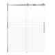 SMMBDT607608F-R-PC-TD Milan 60-in x 76-in Barn Shower Door Opening Right Side With 5/16-in Pattern Frost Glass And Tyler Double-Sided Handles, Polished Chrome