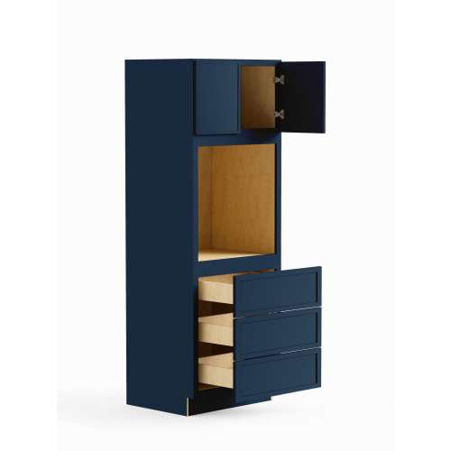 SMO338424-RTA-FR02-NB Framington 33-in x 24-in x 84-in Ready To Assemble Latitude Tall Oven Cabinet, Navy Blue