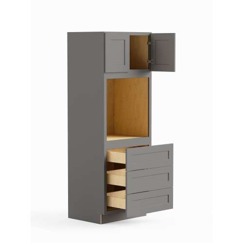 SMO338424-RTA-FR01-LG Framington 33-in x 24-in x 84-in Ready To Assemble Remington Tall Oven Cabinet, Light Grey