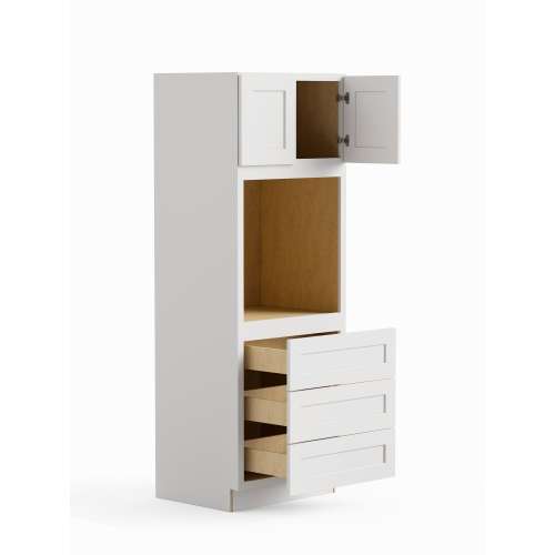 SMO308424 Framington 30-in x 24-in x 84-in Ready To Assemble Remington Tall Oven Cabinet, White