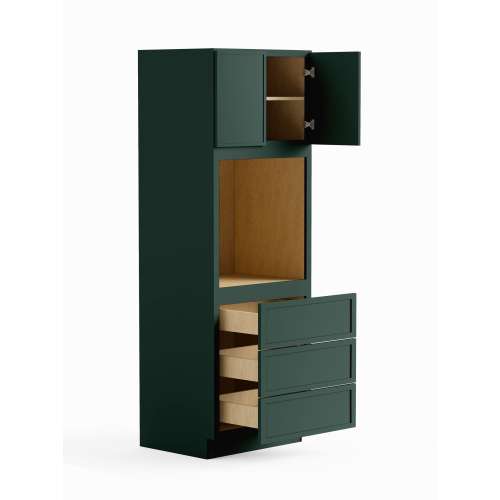 SMO309024-RTA-FR02-GR Framington 30-in x 24-in x 90-in Ready To Assemble Latitude Tall Oven Cabinet, Green