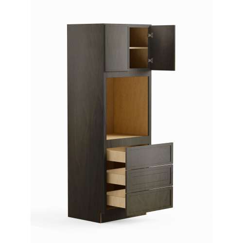 SMO309024-ASM-FR02-SG Framington 30-in x 24-in x 90-in Assembled Latitude Tall Oven Cabinet, Smokey Grey