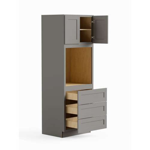 SMO339024-RTA-FR01-LG Framington 33-in x 24-in x 90-in Ready To Assemble Remington Tall Oven Cabinet, Light Grey
