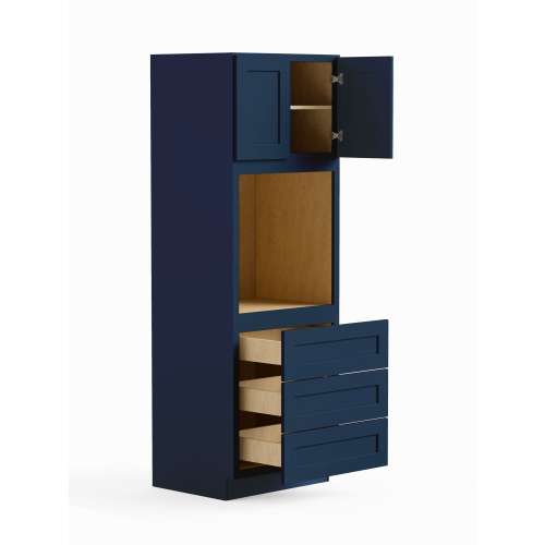 SMO309024-ASM-FR01-NB Framington 30-in x 24-in x 90-in Assembled Remington Tall Oven Cabinet, Navy Blue