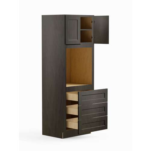 SMO339024-RTA-FR01-SG Framington 33-in x 24-in x 90-in Ready To Assemble Remington Tall Oven Cabinet, Smokey Grey