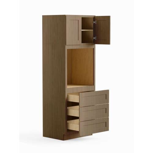 SMO339024-ASM-FR01-TW Framington 33-in x 24-in x 90-in Assembled Remington Tall Oven Cabinet, Tan Wood