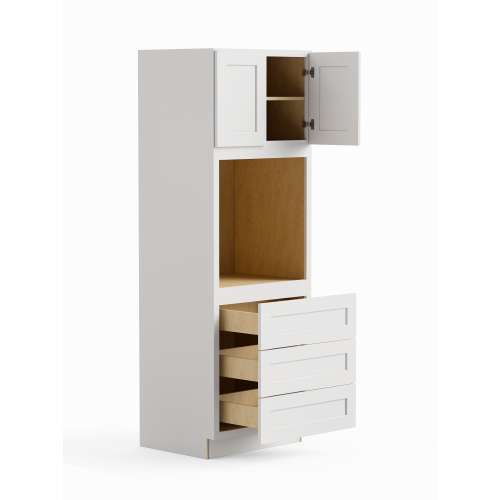 SMO309024 Framington 30-in x 24-in x 90-in Ready To Assemble Remington Tall Oven Cabinet, White