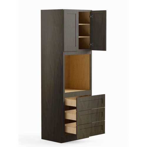 SMO339624-ASM-FR01-SG Framington 33-in x 24-in x 96-in Assembled Remington Tall Oven Cabinet, Smokey Grey