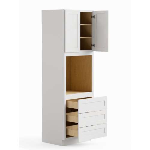 SMO339624-ASM-FR01-WH Framington 33-in x 24-in x 96-in Assembled Remington Tall Oven Cabinet, White