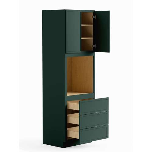 SMO309624-RTA-FR02-GR Framington 30-in x 24-in x 96-in Ready To Assemble Latitude Tall Oven Cabinet, Green