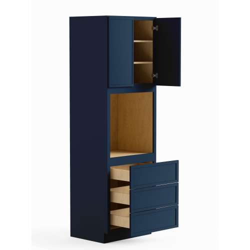 SMO309624-ASM-FR02-NB Framington 30-in x 24-in x 96-in Assembled Latitude Tall Oven Cabinet, Navy Blue