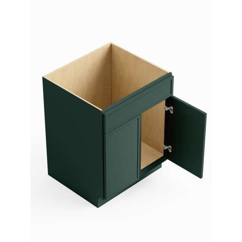 SMSB24-ASM-FR02-GR Framington 24-in x 24-in x 35-in Assembled Latitude Double Door Single Drawer Front Sink Base Cabinet, Green