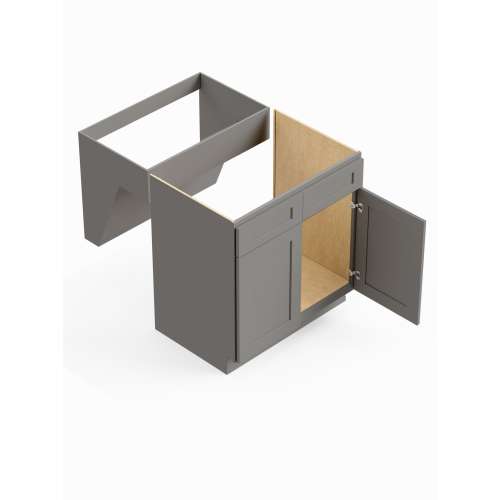 SMSB36-ADA-ASM-FR01-LG Framington 36-in x 24-in x 33-in Assembled Remington ADA Sink Base Cabinet, Light Grey