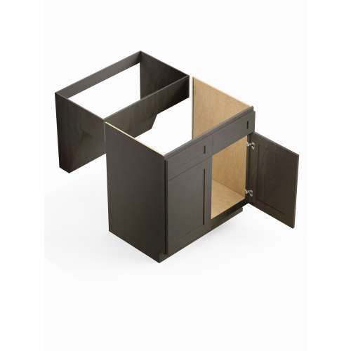 SMSB36-ADA-RTA-FR01-SG Framington 36-in x 24-in x 33-in Ready To Assemble Remington ADA Sink Base Cabinet, Smokey Grey