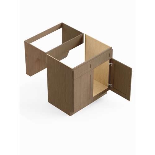 SMSB36-ADA-RTA-FR01-TW Framington 36-in x 24-in x 33-in Ready To Assemble Remington ADA Sink Base Cabinet, Tan Wood