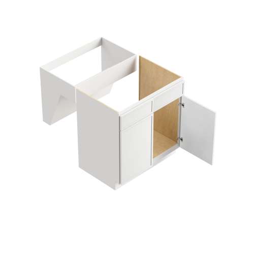 SMSB36-ADA-ASM-FR02-WH Framington 36-in x 24-in x 33-in Assembled Latitude ADA Sink Base Cabinet, White