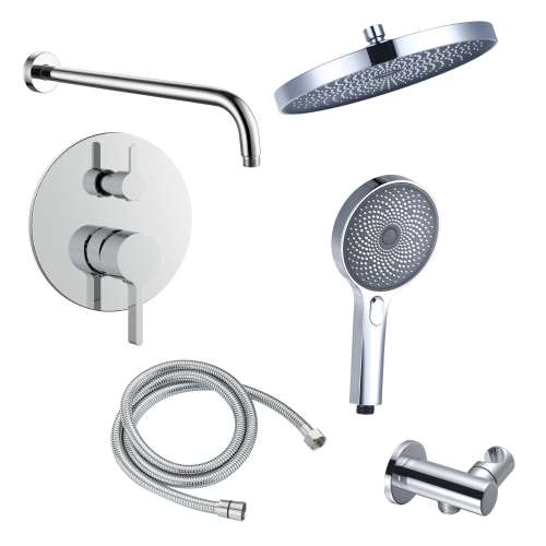 SMAPRK1610H-2-PC Astra Two Function Round ADA Pressure Balance With Hand Shower Set, Polished Chrome