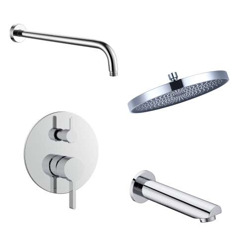 SMAPRK1610T-2-PC Astra Two Function Round ADA Pressure Balance Shower And Tub Set, Polished Chrome