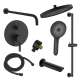 SMAPRK1610TH-3-MB Astra Three Function Round ADA Pressure Balance With Hand Shower On Bar Shower And Tub Set, Matte Black