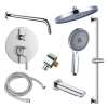 SMAPRK1610TH-3-PC Astra Three Function Round ADA Pressure Balance With Hand Shower On Bar Shower And Tub Set, Polished Chrome