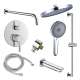SMAPRK1610TH-3-PC Astra Three Function Round ADA Pressure Balance With Hand Shower On Bar Shower And Tub Set, Polished Chrome