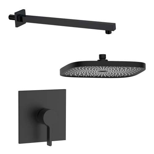 SMAPSK1610-1-MB Astra Single Function Square ADA Pressure Balance Shower Set, Matte Black