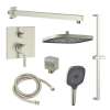 SMAPSK1610HB-2-BN Astra Two Function Square ADA Pressure Balance With Hand Shower On Bar Set, Brushed Nickel