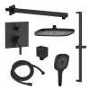 SMAPSK1610HB-2-MB Astra Two Function Square ADA Pressure Balance With Hand Shower On Bar Set, Matte Black