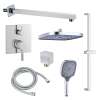 SMAPSK1610HB-2-PC Astra Two Function Square ADA Pressure Balance With Hand Shower On Bar Set, Polished Chrome