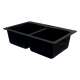 SMATDE3322-09-CABDE Adagio 33-in x 22-in x 10-in Equal Double Bowls Drop-In silQgranite Kitchen Sink With 5 CABDE Faucet Holes, Black