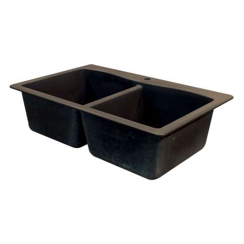 SMATDE3322-12-CB Adagio 33-in x 22-in x 10-in Equal Double Bowls Drop-In silQgranite Kitchen Sink With 2 CB Faucet Holes, Espresso