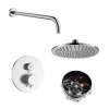 SMATRK1612-1-BN ArgoTherm Single Function Round Thermostatic Push Button Shower Set, Brushed Nickel