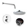 SMATRK1612-1-PC ArgoTherm Single Function Round Thermostatic Push Button Shower Set, Polished Chrome