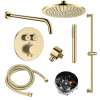 SMATRK1612HB-2-CB ArgoTherm Two Function Round Thermostatic Push Button With Hand Shower On Bar Set, Champagne Bronze