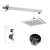 SMATSK1612-1-PC ArgoTherm Single Function Square Thermostatic Push Button Shower Set, Polished Chrome