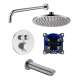 SMATSRK1612-2-BN ArgoTherm Two Function Round Thermostatic Push Button Shower and Tub Set, Brushed Nickel