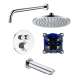 SMATSRK1612-2-PC ArgoTherm Two Function Round Thermostatic Push Button Shower and Tub Set, Polished Chrome