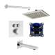 SMATSSK1612-2-BN ArgoTherm Two Function Square Thermostatic Push Button Shower and Tub Set, Brushed Nickel
