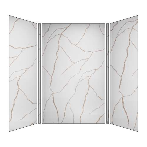 SMBWK603696-72 BelAir 60-In X 36-In X 96-In Glue To Wall 3-Piece Shower Wall Kit, Life Tree