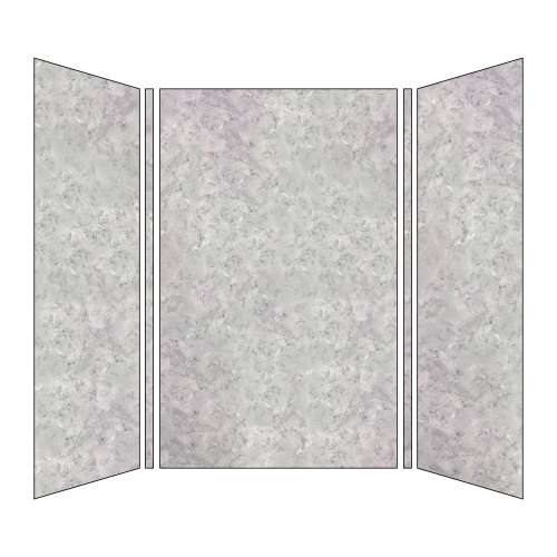 SMBWK603696-74 BelAir 60-In X 36-In X 96-In Glue To Wall 3-Piece Shower Wall Kit, Castle Grey