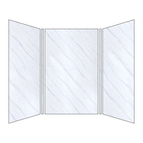SMBWK604896-71 BelAir 60-In X 48-In X 96-In Glue To Wall 3-Piece Shower Wall Kit, Sedimentary