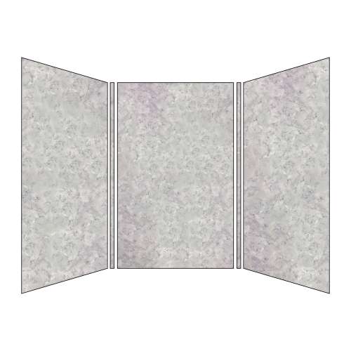 SMBWK606096-74 BelAir 60-In X 60-In X 96-In Glue To Wall 3-Piece Shower Wall Kit, Castle Grey